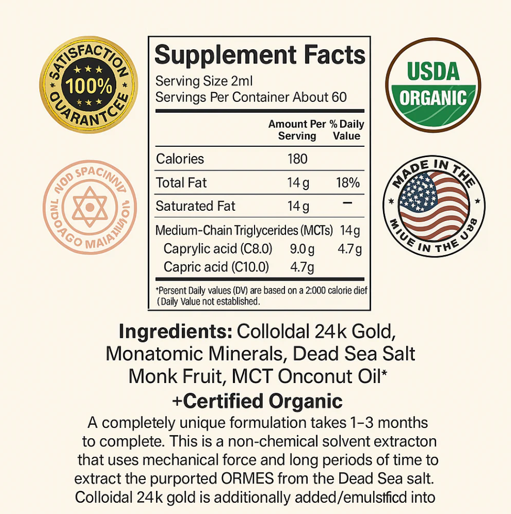Pure Ormus Oil
